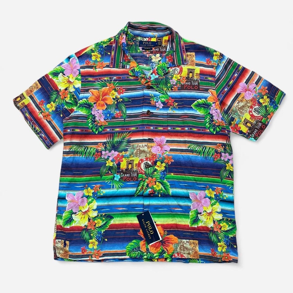 Dead-stock‎ with tags Vintage Polo Ralph Lauren "Grand Tour" Hawaiian shirt